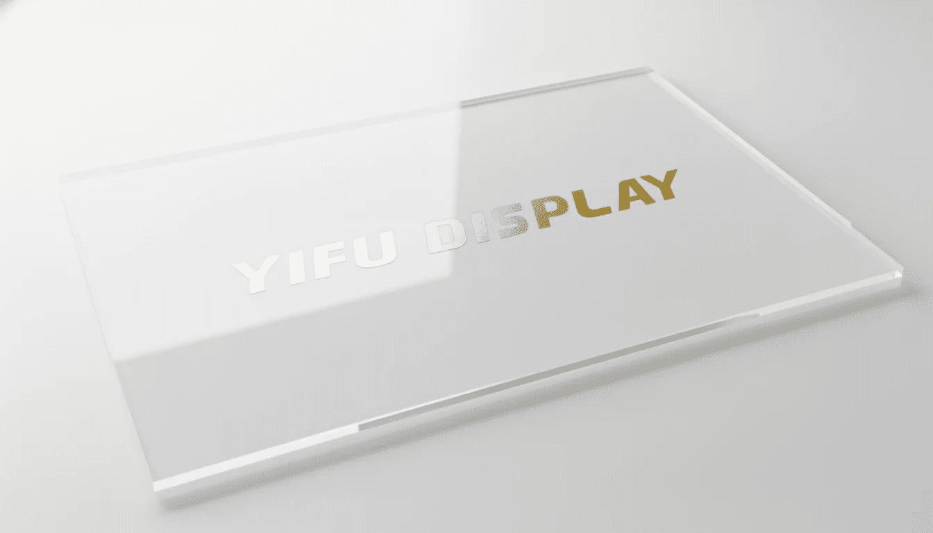 Gold Screen Printing on Acrylic Display