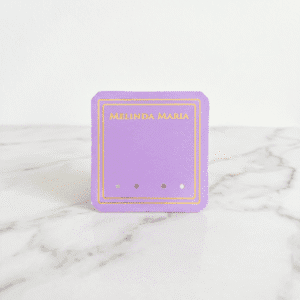 Custom 700g cardboard earring cards with die-cut holes and gold foil logo for luxury jewelry branding