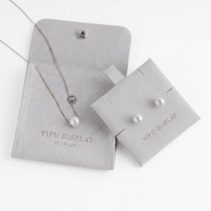 Jewelry Pouches with Logo Microfiber Button Bags for Necklaces & Earrings