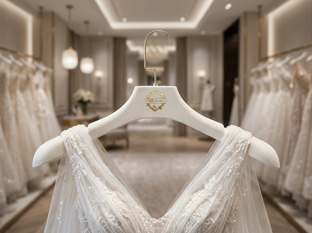 Luxury custom velvet hangers showcase