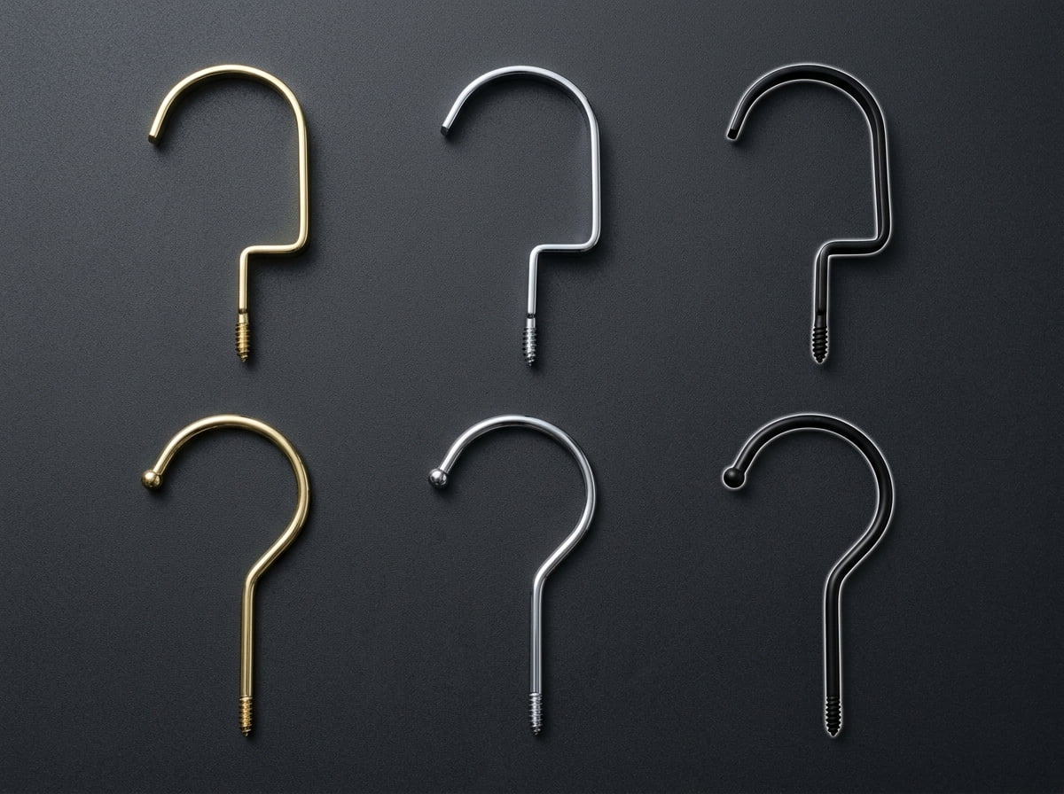 Hardware hook options and plating finishes