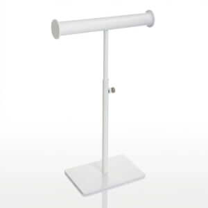 Necklace Display Stand – Adjustable White Metal T-Bar for Jewelry Retailers