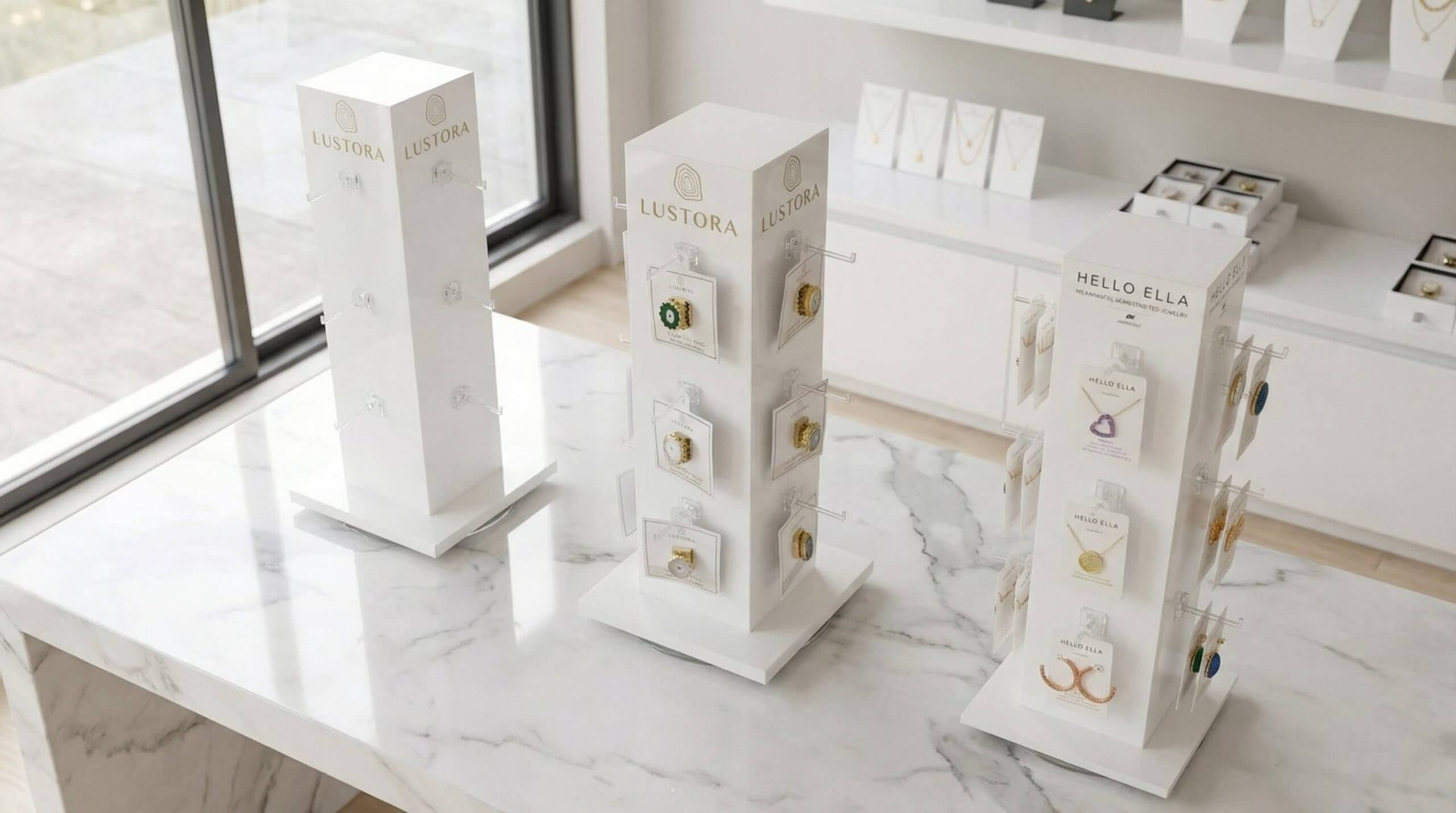 rotating jewelry card display