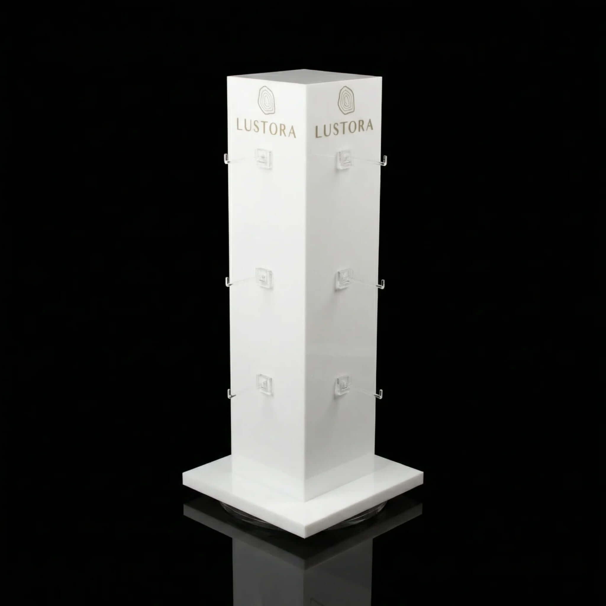 rotating jewelry display with hooks