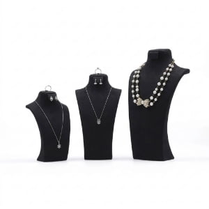 Jewelry Bust Display Wholesale Microfiber Set for Necklaces & Rings